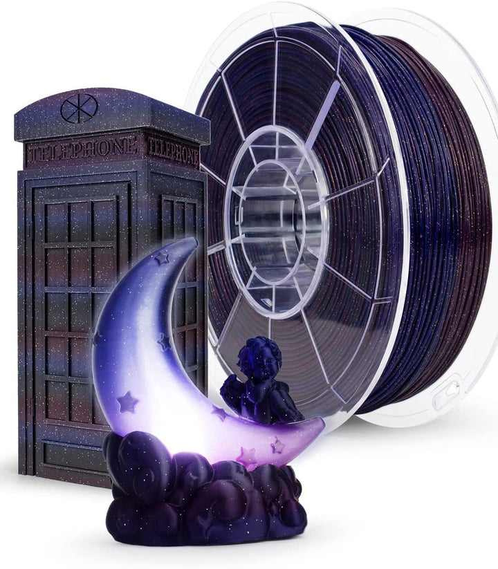 ZIRO 3D Drucker Filament, Gradient Twinkling PLA Filament 1.75mm, Mehrfarbiges PLA Filament, 1kg/2.2