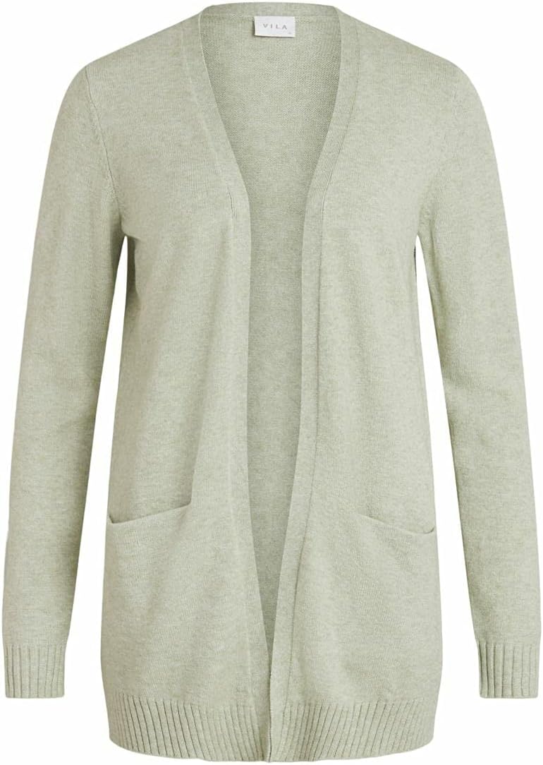 Vila Damen Viril Open L/S Knit Cardigan-Noos Strickjacke XS Medium Grey Melange, XS Medium Grey Mela