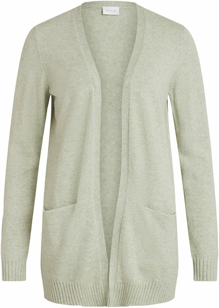 Vila Damen Viril Open L/S Knit Cardigan-Noos Strickjacke XS Medium Grey Melange, XS Medium Grey Mela
