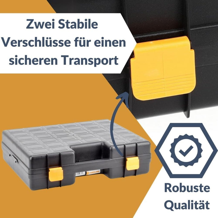 Maschinenkoffer leer Kunststoff Universal Werkzeugkoffer für Elektrowerkzeuge Werkzeugaufbewahrung W