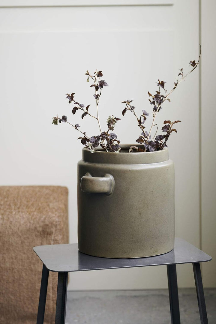 House Doctor 203840851, Blumenkasten, Bundi, Braun, Tonwaren, Glasur
