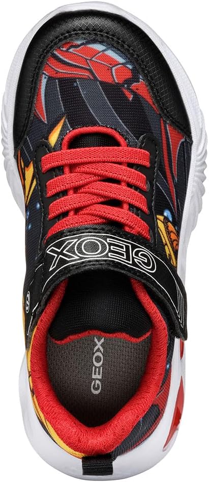 Geox Jungen J Assister Boy Sneaker 24 EU Black Yellow, 24 EU Black Yellow