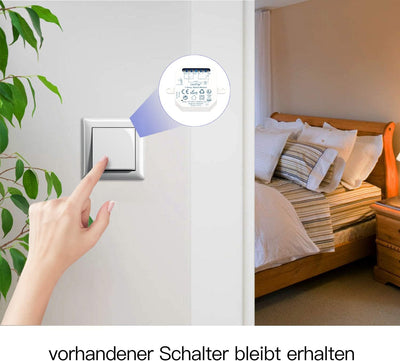 LoraTap 2er Pack Wifi Schalter Relais Modul 4.0 (vorhandener Schalter bleibt erhalten) Smart Home Sw