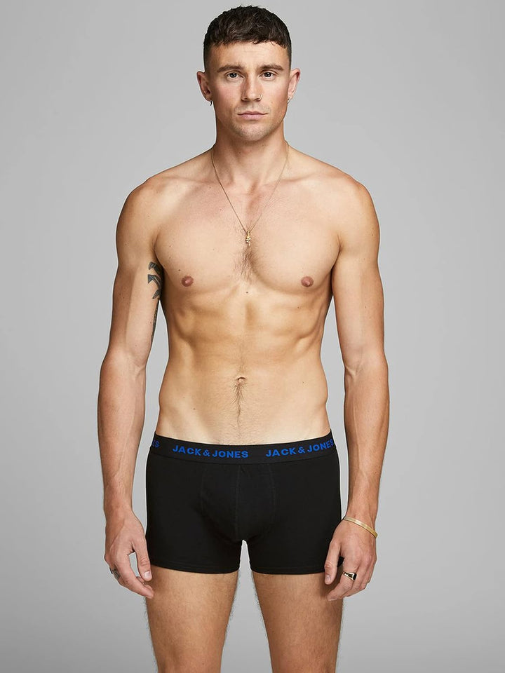JACK &amp; JONES JACHUEY Trunks 7 Pack NOOS XS 7x Schwarz (Logoprint: 3x Weiss, 2x Pink, 2x Blau), XS 7x