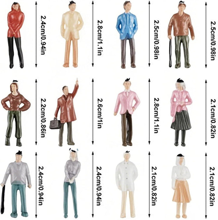 Gejoy 100 Stücke Figuren Modell für Züge und Architektur - Plastik Menschen Sitzend und Stehend für