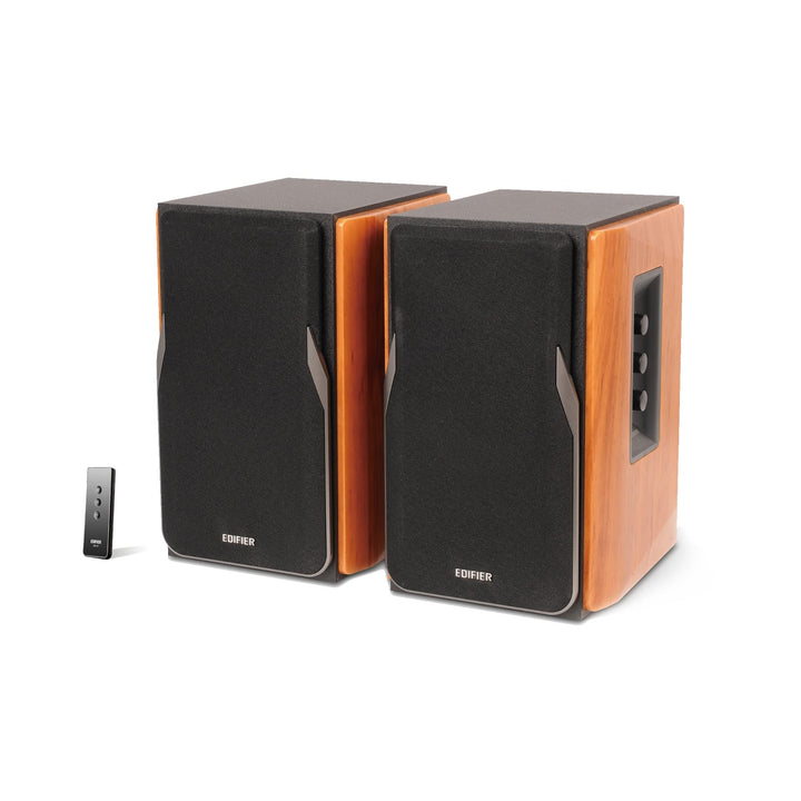 EDIFIER Studio R1380T 2.0 Regallautsprecher-System (42 Watt) im Echtholzgehäuse (MDF). Zwei LINE IN