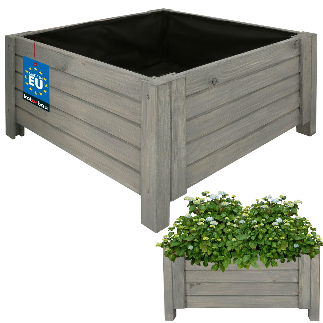 KOTARBAU® Blumenkasten - 60 x 60 x 30 cm - Pflanzkasten mit Vlies - Pflanzkübel gross aussen - Balko