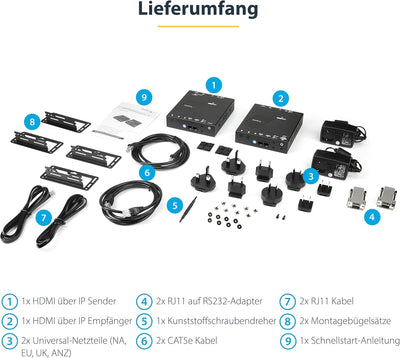StarTech.com HDMI über IP Extender Kit - Video over IP Externeder mit Videowand unterstützung - HDMI