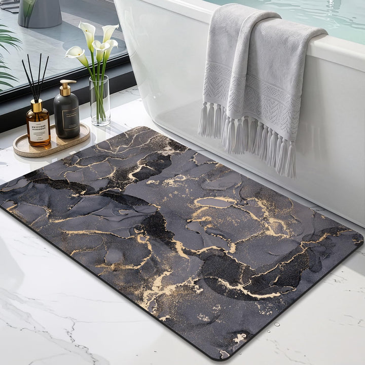 DEXI Badematte rutschfest 40 x 60 cm, Super Absorbierende Badezimmerteppich, schnelltrocknende Badvo