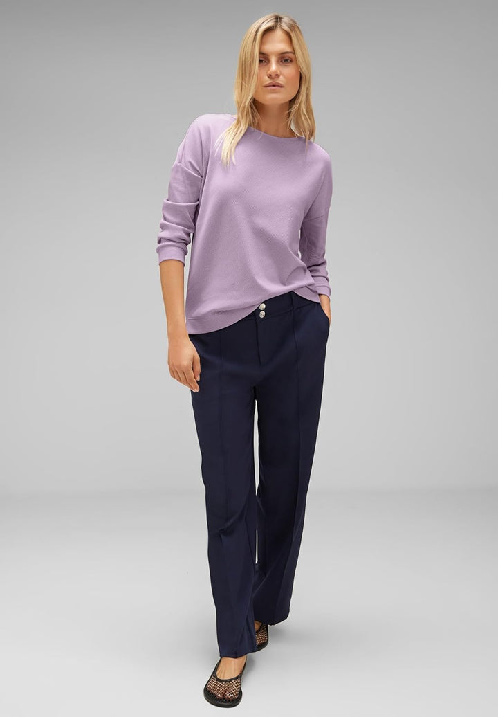 Damen Shirt mit Streifenstruktur 38 Soft Pure Lilac, 38 Soft Pure Lilac