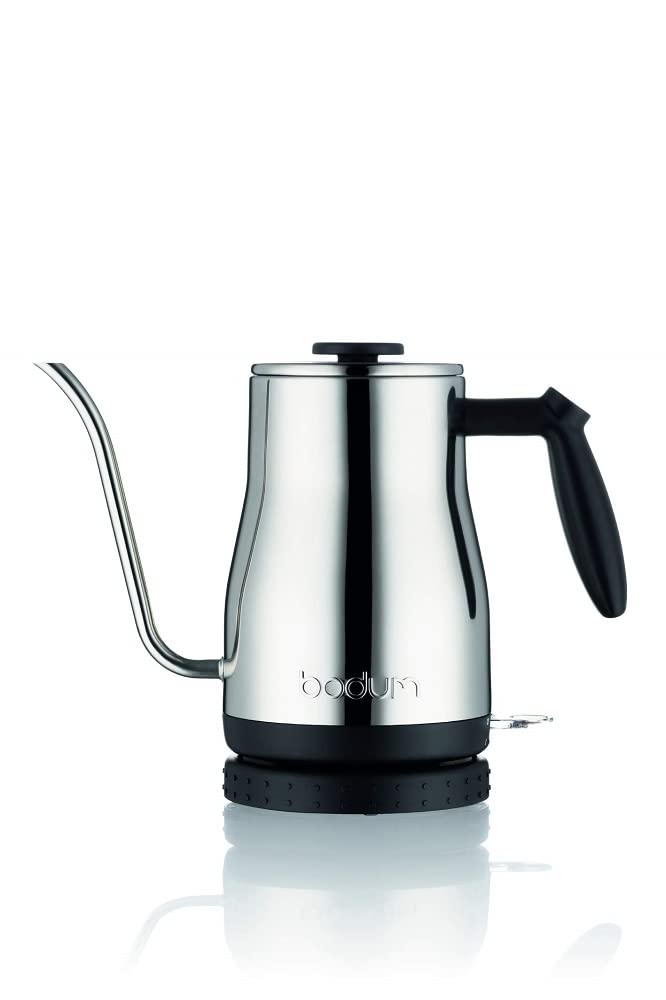 Bodum Bistro 11940-16EURO Elektrischer Wasserkocher mit langem Auslauf, 1.200 W, 1.0 l, Edelstahl