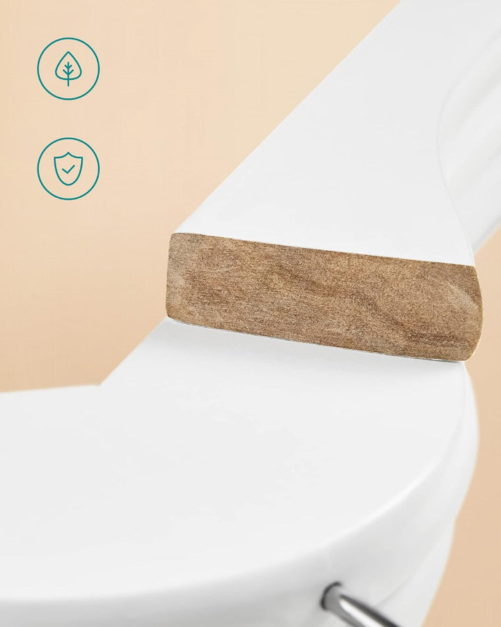 SONGMICS Kleiderbügel Holz, 10er Set, Bügel aus Massivholz, Einkerbungen im Schulterbereich, Rutschf