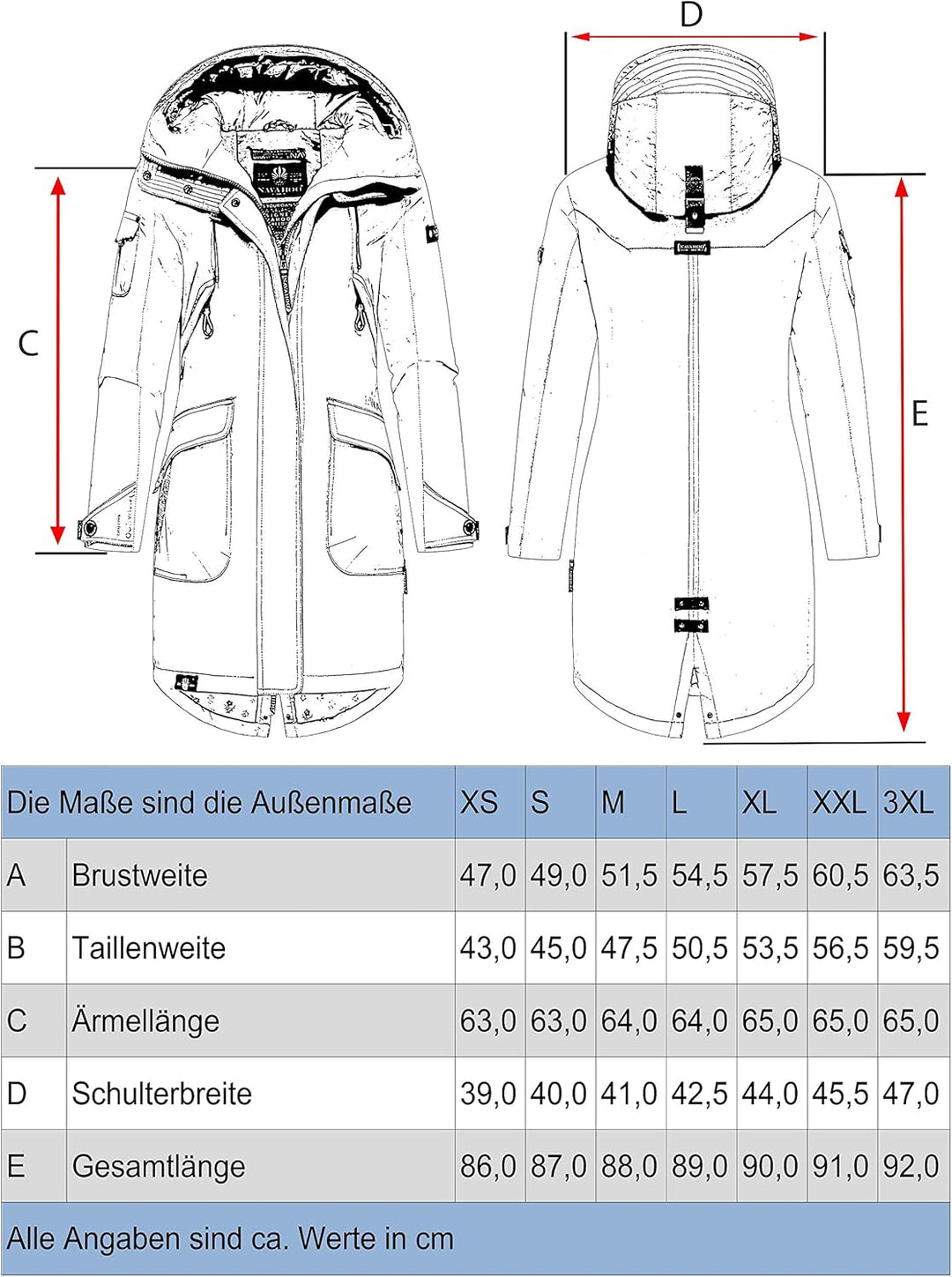 Navahoo Damen Übergangsjacke leichte Jacke mit Kapuze Pfefferschote XS-3XL XS Beige, XS Beige
