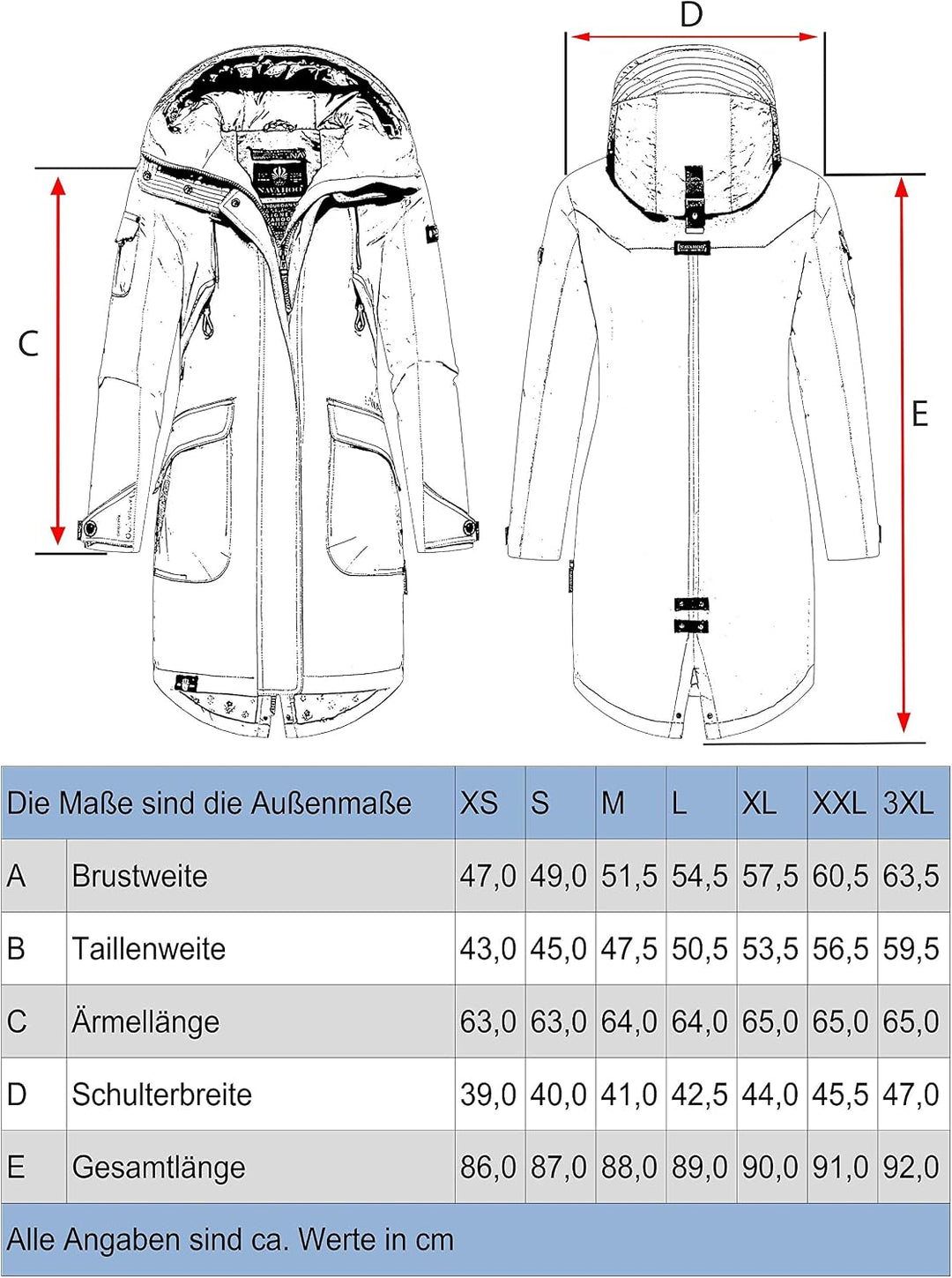 Navahoo Damen Übergangsjacke leichte Jacke mit Kapuze Pfefferschote XS-3XL XS Apricot Sorbet, XS Apr