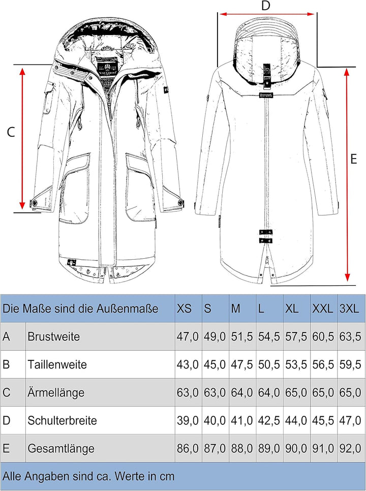 Navahoo Damen Übergangsjacke leichte Jacke mit Kapuze Pfefferschote XS-3XL XS Apricot Sorbet, XS Apr