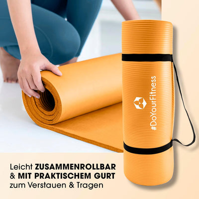 #DoYourFitness Fitnessmatte rutschfest | 183x61cm oder XXL 190x100cm | 0,8-2cm hoch | Gelenkschonend