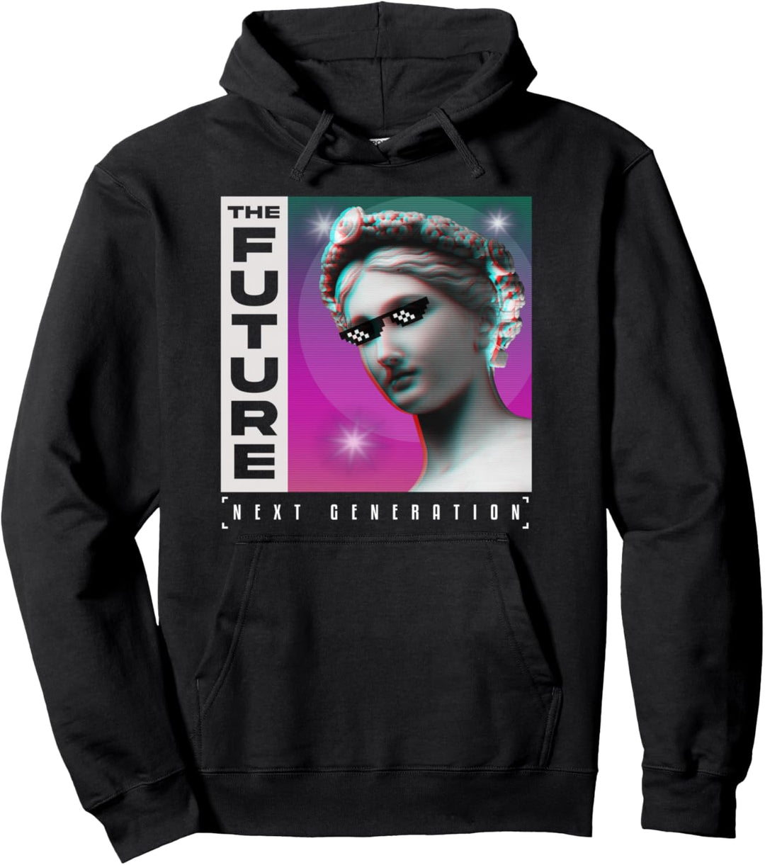Greek Statue Thug Retro - Sad Aesthetic Edgy Streetwear Pullover Hoodie