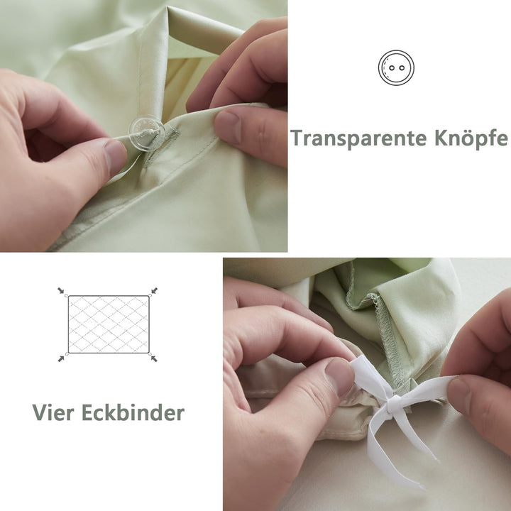 Simple&amp;Opulence Bambus Bettbezug Set, Seidiger und weicher Bettbezug Kühle Bettwäsche Perfekt für Ha
