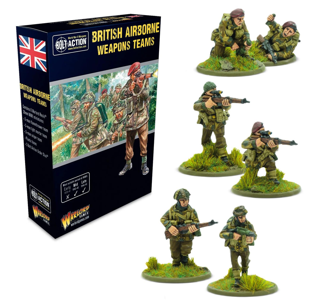 Warlord Games British Airborne Weapons Teams – 28 mm Miniaturen aus Kunstharz für Bolt Action, sehr