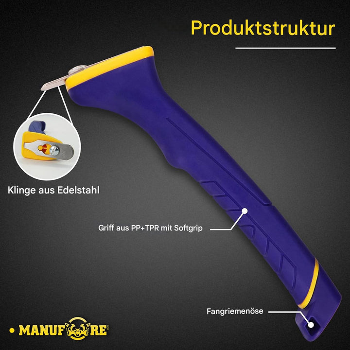 MANUFORE Weicher Griff Konturenschaber mit 6 Stück Edelstahlklingen mit verschiedenen Formen，Kraftsc