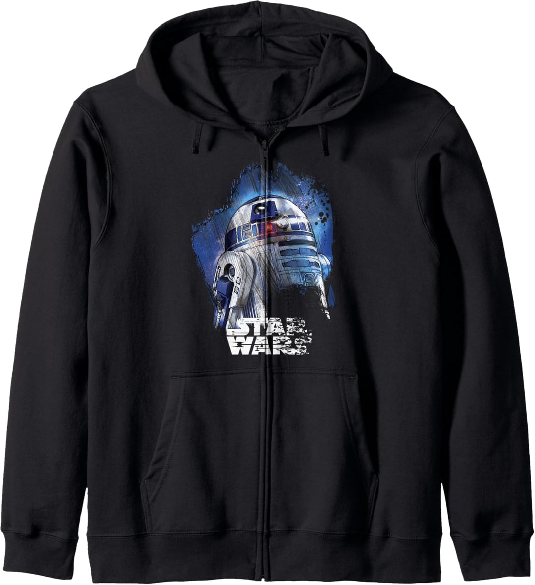 Star Wars Last Jedi R2-D2 Portrait Paint Distressed Kapuzenjacke