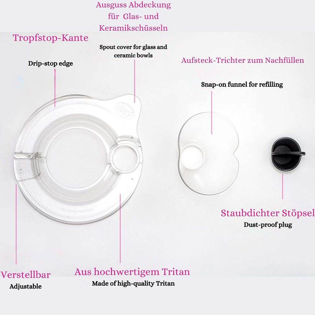 Kitty Professional splash guard compatible with Kitchen Aid 6.6 and 6.9 liter kitchen machines