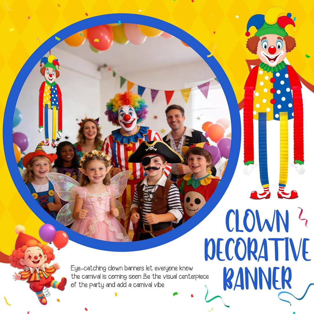 Ronronner 2 Stück Faschingsdeko Clown, Karneval Deko Clown, Verstellbare Wanddeko für Fenster & Wand