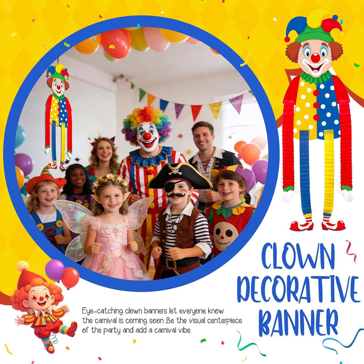 Ronronner 2 Stück Faschingsdeko Clown, Karneval Deko Clown, Verstellbare Wanddeko für Fenster & Wand