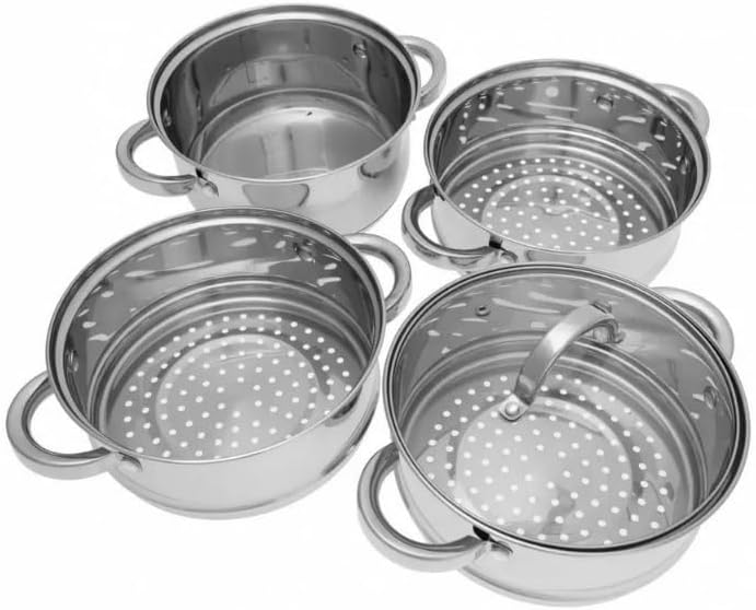 Mantowarka/Dampfkocher 3,1L | Dampfkochtopf 3, 4 oder 5 Teilen | Kochgeschirr mit Glasdeckel auf Ede