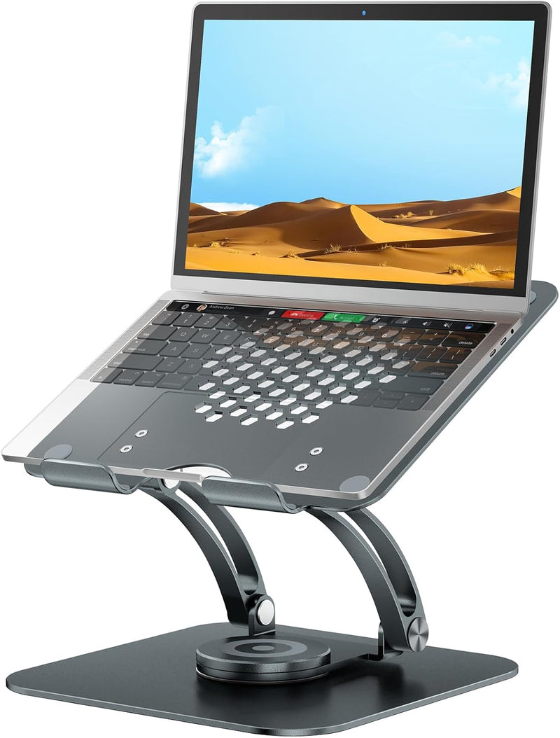 tounee Laptop Ständer mit 360° Drehbarer Basis, Ergonomisch Laptopständer Höhenverstellbar, Laptop E