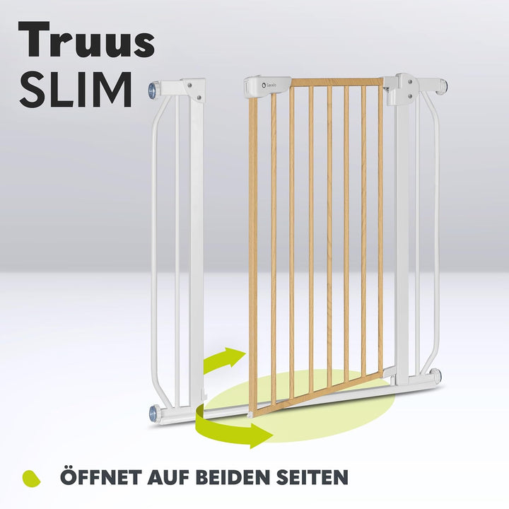 Lionelo Truus Slim Sicherheitstor, Verstellbare Breite von 75 bis 105 cm mit Press-Fit, Höhe 77 cm,