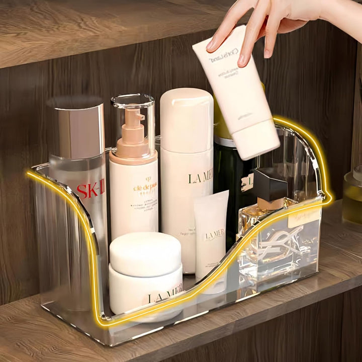 Make up Organizer mit 4 Fächern, 2 Stück Kosmetik Aufbewahrungsbox für Schminktisch Badezimmerschran