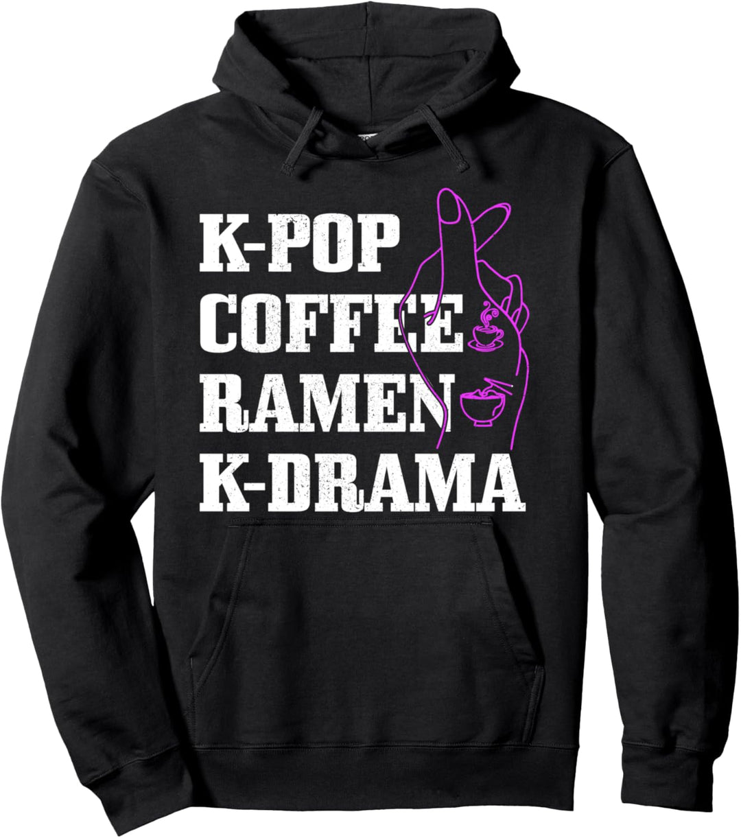 K-Pop Kaffee Ramen K-Drama Lustiges süsses K-Drama Koreanische Musik Pullover Hoodie