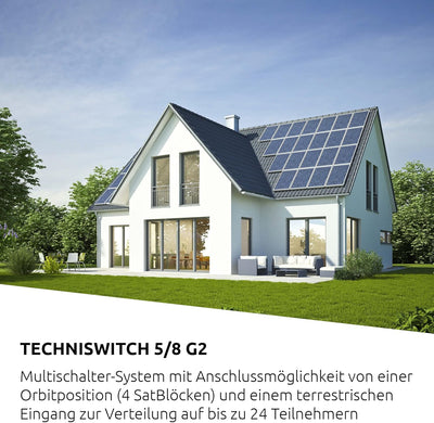 TechniSat TECHNISWITCH 5/8 G2 – Multischalter (Verteiler für Satellitensignale, für bis zu 8 Teilneh