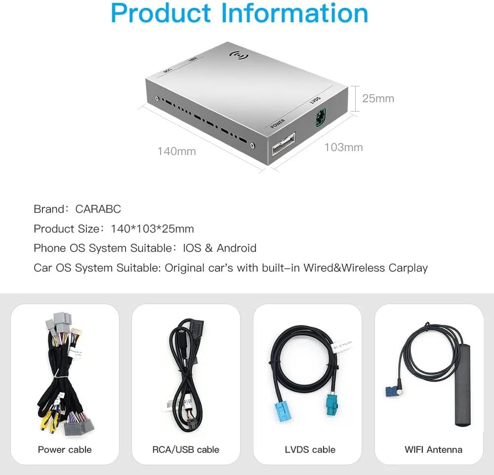 Wireless Carplay Android Auto Retrofit Kit Decoder für Land Rover/Jaguar with Bosch System 2015-2016