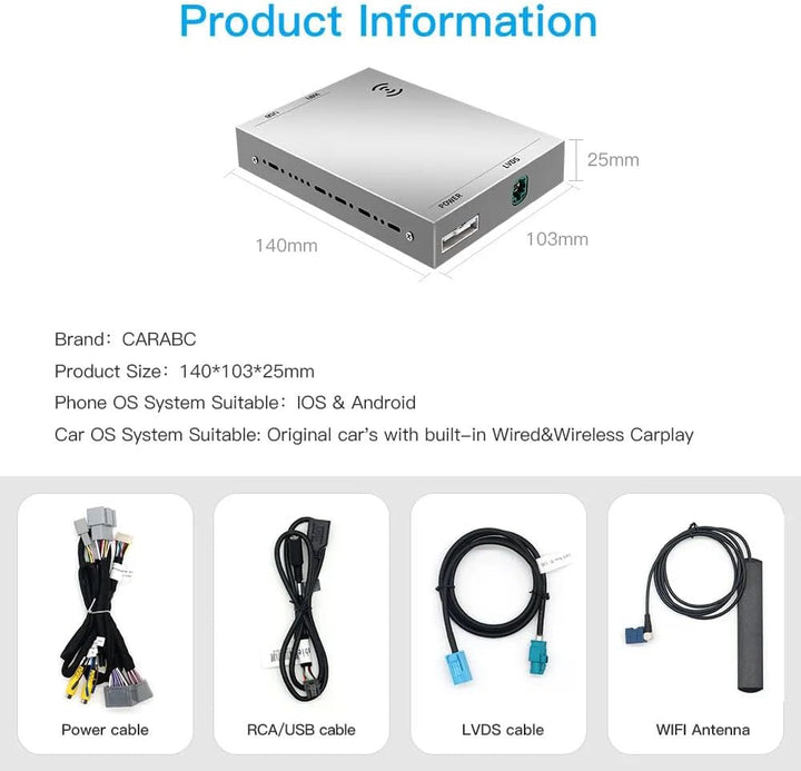 Wireless Carplay Android Auto Retrofit Kit Decoder für Land Rover/Jaguar with Bosch System 2015-2016