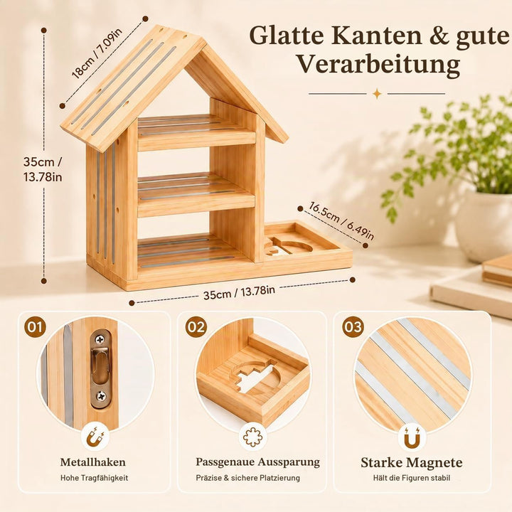 Regal für Tonie, Grosse Magnetische Holz Schweberegale für Toniebox 1 &amp; 2, Holz Wand Regal für 70-85