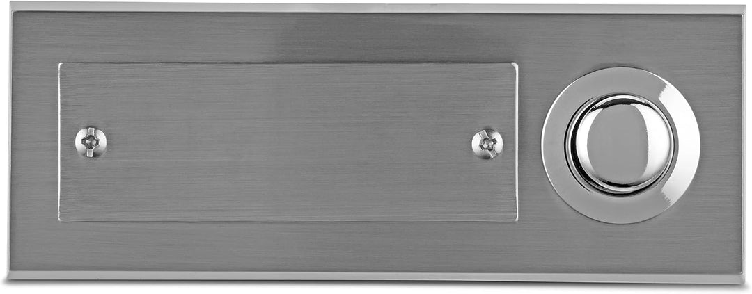 REV 0504361555 Türklingel, Haustür - Klingelplatte (Metall), max. 42V AC/DC 2A , silbern rechteckig,