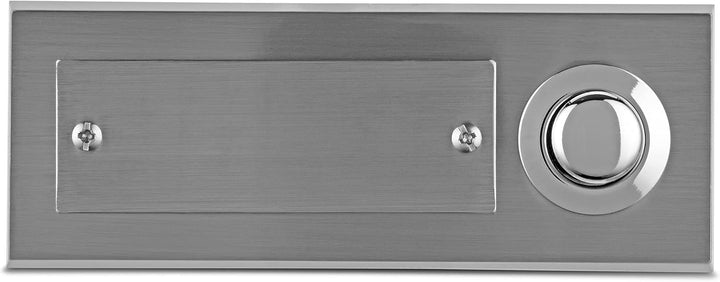 REV 0504361555 Türklingel, Haustür - Klingelplatte (Metall), max. 42V AC/DC 2A , silbern rechteckig,