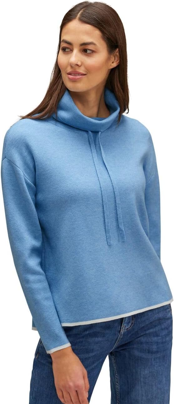 STREET ONE Damen A302491 Strickpullover 42 Gentle Blue Melange, 42 Gentle Blue Melange