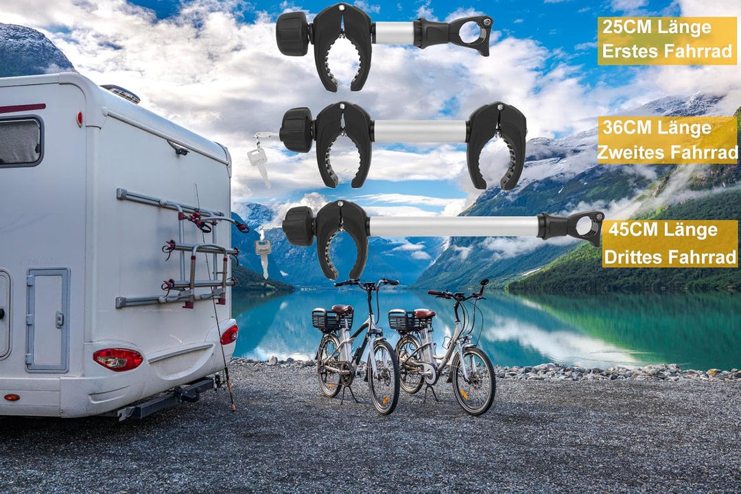 Rahmenhalter 3 Pack, 25cm+32cm+45cm Länge Abschliessbare Rahmenhalterung für Fahrradträge ，für U-Büg