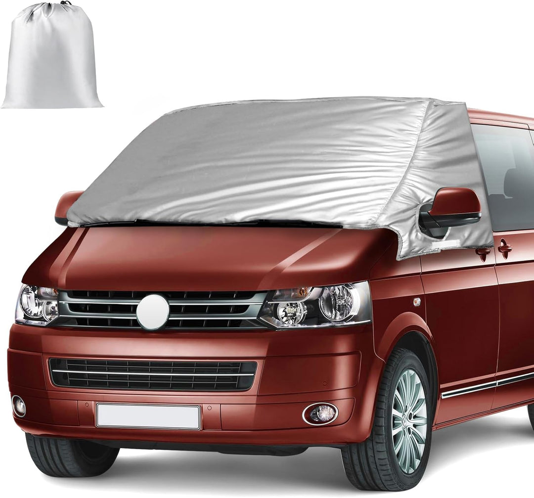 Externe Thermo Scheibenabdeckung passend für VW Transporter T5 Caddy 2010-2020, Silber Wrap Windschu