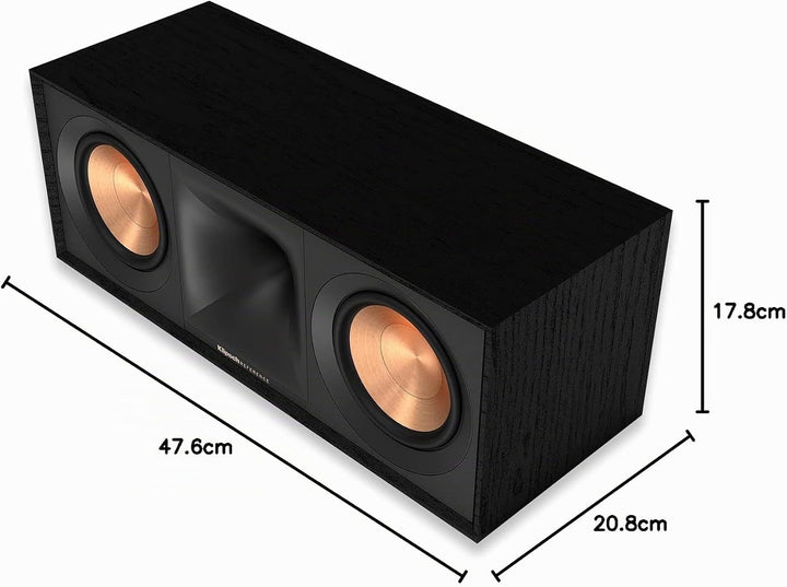 Klipsch R-50C Black (Einheit) - Zentrallautsprecher Schwarz für Heimkino - 100 W/400 W - 8 Ohm