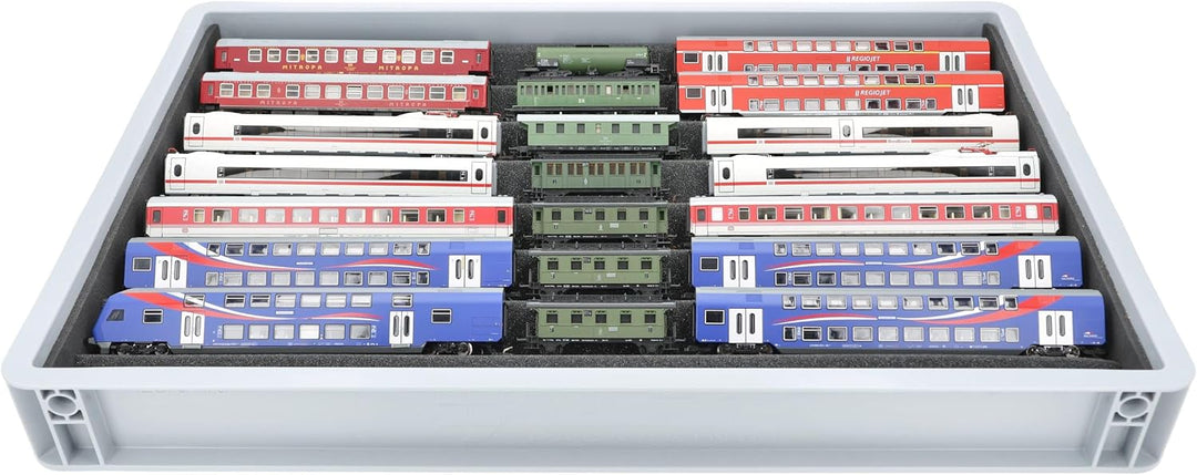 Feldherr Euro Box mit Zugliege für Modelleisenbahn - 7 Fächer für Spur TT