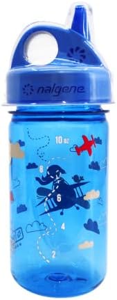 Nalgene Kinder Sustain Grip-N-Gulp Wasserflaschen aus 50% Kunststoffabfällen, auslaufsicherer Schnab