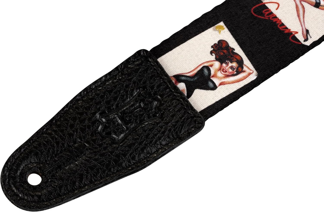 Levy's Leathers MPS2-072 2" Sonic Art Series Polyester Guitar Strap, Pin-Up Design, Mps2-072