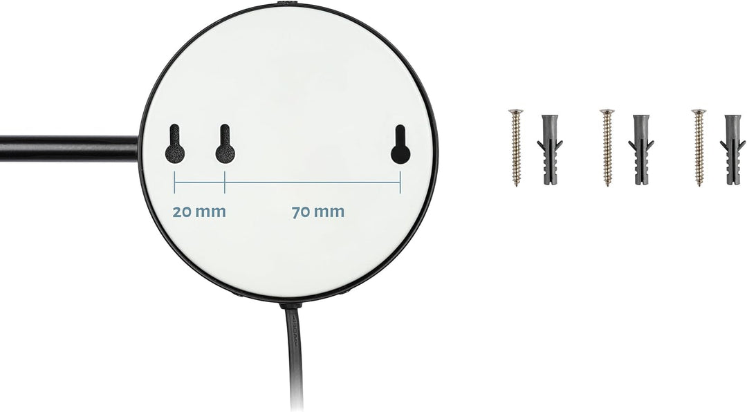 LED Kosmetikspiegel Modena schwarz – 360° Wand-Schminkspiegel mit Dimmer, Tageslicht-LEDs &amp; 5x/10x V