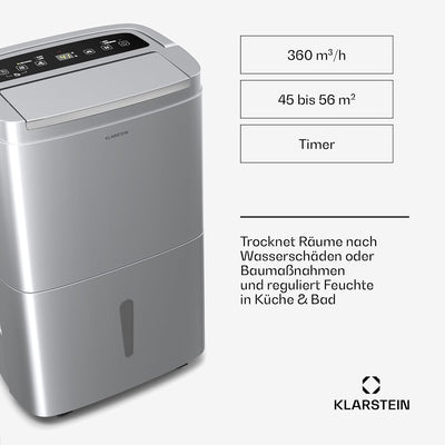 Klarstein DryFy Connect 50L Luftentfeuchter - 50L/Tag, WLAN-App-Steuerung, 7L Tank, 24h Timer, Autom