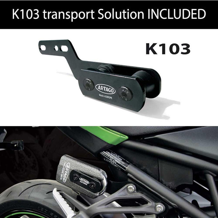 Artago 69T3 Pack Bremsscheibenschloss Diebstahlsicherung Hohe Sicherheit + Halterung für Kawasaki Z9