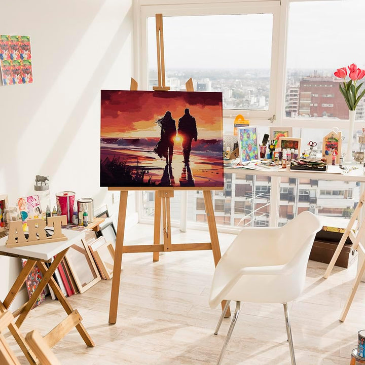 Artnapi Malen nach Zahlen Erwachsene mit Rahmen | DIY Handgemalt | Ein Spaziergang Richtung Westen|
